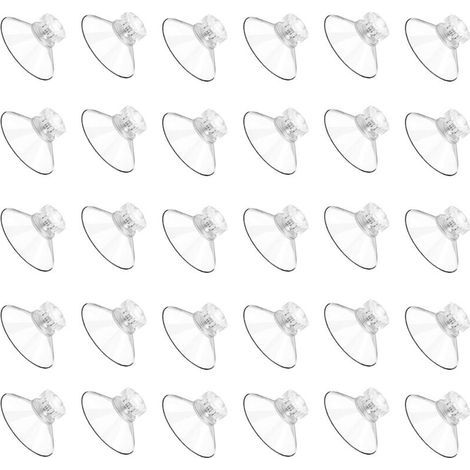 Lot de 30 ventouses en PVC transparent 40mm – Fixation avec filetage et écrous moletés – Pour fenêtres, miroirs et surfaces lisses - 30PCS (1/5)