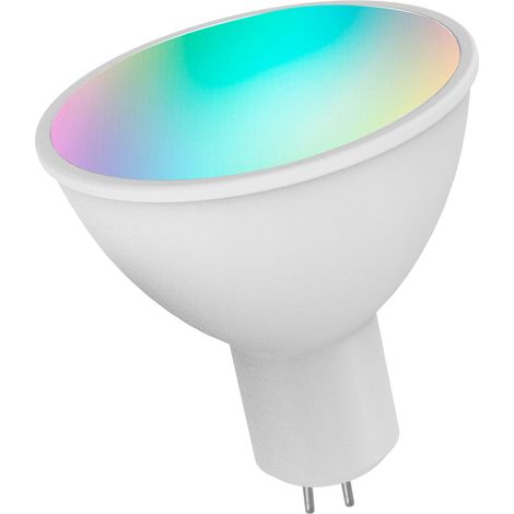 Ampoule connectée WiFi RGB+W+C LED 5W GU5.3, intensité variable, compatible avec Alexa Home, Tmall et Elf (commande vocale), 1 unité (1/4)