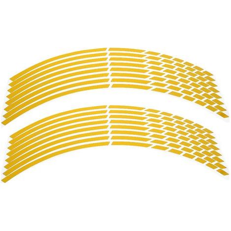 Selbstklebende Kantenstreifen, 16 Stück, 34 cm lang, 0,8 cm breit, 16–18 Zoll, reflektierende Radaufkleber für Haustiere, Autos, Motorräder und Fahrräder, Dekorationszubehör (1/5)