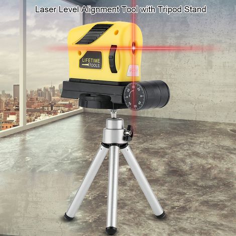 Laser-Wasserwaage zur horizontalen und vertikalen Ausrichtung von Punkten, Linien und Kreuzen mit Stativ (1/5)