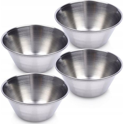 Bol À Sauce - Acier Inoxydable - 40 ml - 6 x 6 x 2,5 cm - Lot De 4