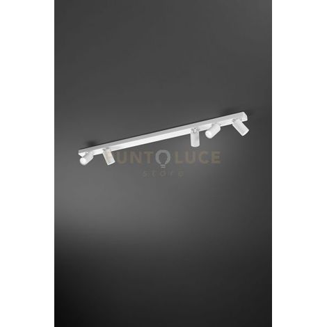 Spot Cilindrico Moderno Oddy Alluminio Bianco 5 Luci Gu10