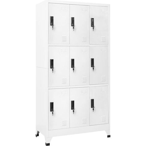 Schließfachschrank Weiß 90x45x180 cm Stahl