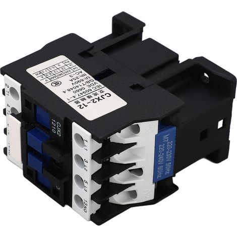Contacteur CA 220 V triphasé 1 NO 12 A, montage sur rail, contacts argentés, contrôleur de moteur basse tension (1/5)