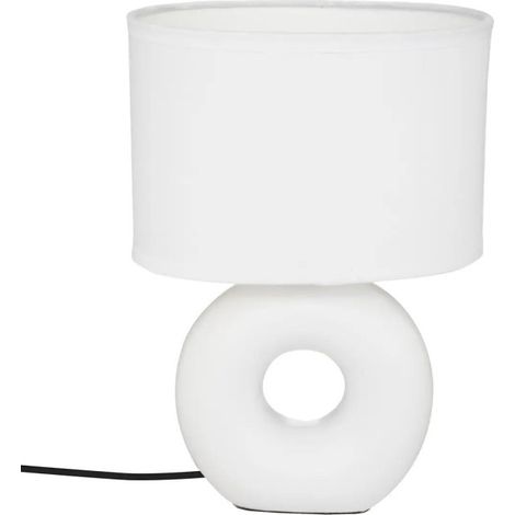 Lampe à Poser Ronde "Baru" 25cm Blanc Mat (1/2)