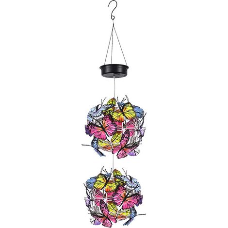 Lampe papillon solaire extérieure à deux boules (1 pièce), décoration de jardin-AquaForge