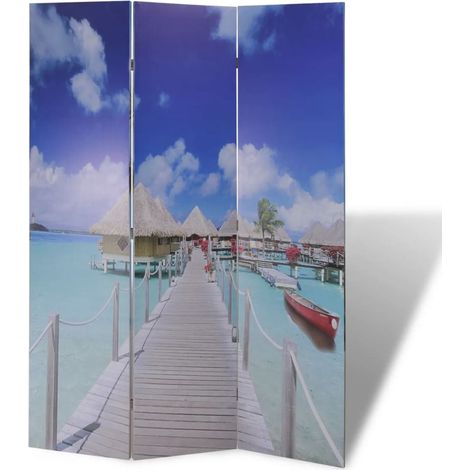 Cloison de séparation pliable 120 x 170 cm Plage