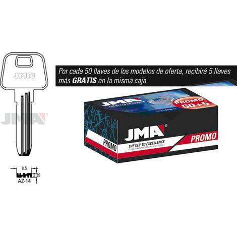 llaves jma prom. 50 llaves+5 gratis seguridad laton mod az-14 (caja 50 unidades)