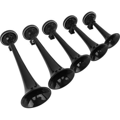 Klaxon pneumatique à 5 trompettes 130 dB CC 12 V, trompette électrique musicale pour camions, trains, bateaux et fourgonnettes (1/5)