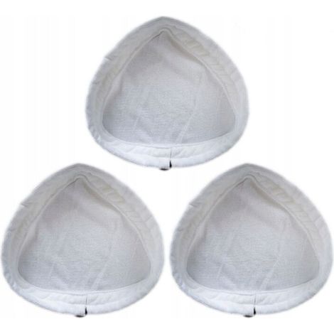 Juego de 3 fundas triangulares blancas universales para mopas de vapor, reutilizables.