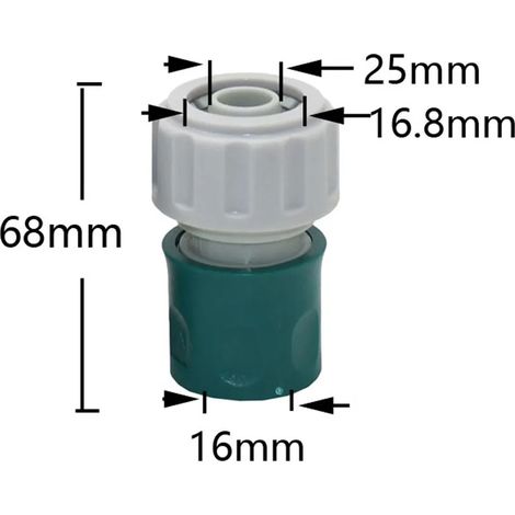 (3I4) Raccord rapide pour tuyau d'arrosage 1/2 3/4 pouce, raccord d'arrêt d'eau, joints de tube 16/20 mm pour arrosage goutte à goutte en serre, 1 pièce (1/5)