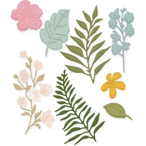 Set di fustelle per tagliare fiori e foglie, 8 pezzi