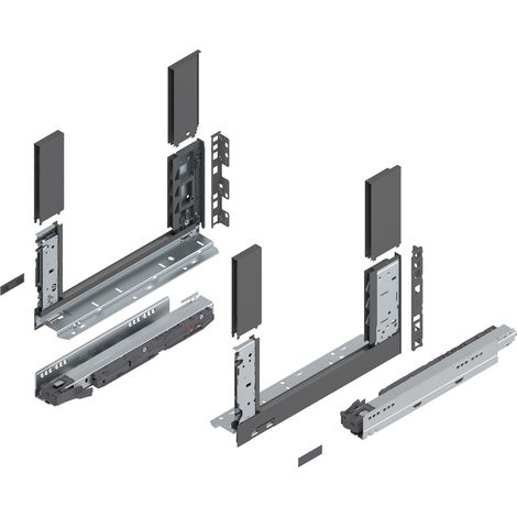 Blum Legrabox free H C Schubladenschienen Set  1 Paar, 40kg 350mm  Tip On Vollauszug, oriongrau