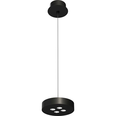 Cookie Suspension Base LED 12W a Sospensione Nero Opaco, CRI90, CCT Switch 2700K-3200K-4000K, Dimmerabile TRIAC - Beneito & Faure
