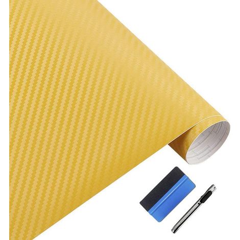 3D Carbonfolie Gelb blasenfrei mit Werkzeug 45x152cm (1/5)