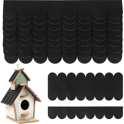 Lot de 22 bardeaux de toit pour nichoir à oiseaux, toiture en carton goudronné autocollant, nichoir à oiseaux, bardeaux bitumés pour nichoirs, hôtels à insectes, niches pour chien, clapiers à (1/5)