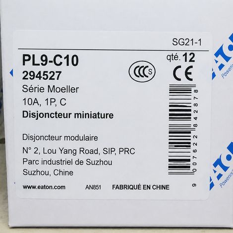 Disjoncteur modulaire PL9-C10 courbe C 10A 440V pour tableau électrique 500 g – Livraison gratuite (1/4)