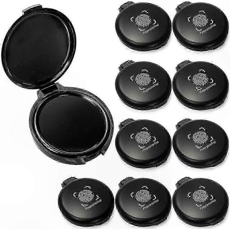 Set mit 10 Mini-Stempelkissen in Schwarz für Fingerabdrücke, tragbares und abwaschbares Markierungsset für Daumen, Taschenformat (1/5)