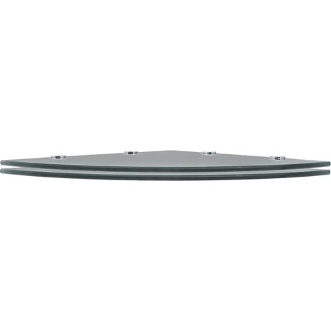 Étagères d'angle 2 pcs,Étagère flottante et supports chromés Verre Noir 45x45 cm CFW18496 (1/5)