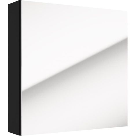 Armoire miroir suspendue - Naturel - Stilla - 60x60 cm finition noire - noir (1/2)