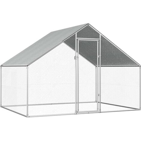 Gallinero exterior 2,75 x 2 x 1,92 m techo de acero galvanizado PE 020001683