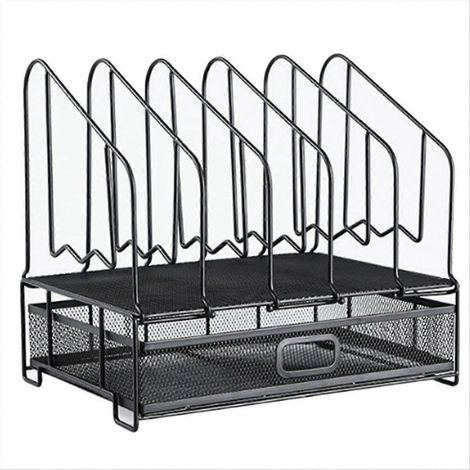 Étagère de bureau avec tiroir pour dossiers suspendus, organiseur de dossiers, étagère pour étudiants, rangement pour la maison, étagère de bureau (1/5)