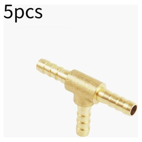 Lot de 5 connecteurs de type T à 3 voies, connecteur de tuyau de carburant en laiton, pour tuyau de gaz à air comprimé (8 mm) (1/2)