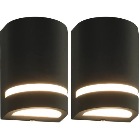 Set di 2 applique moderne da esterno 75 x 95 x 150 mm design elegante in alluminio nero 020045911
