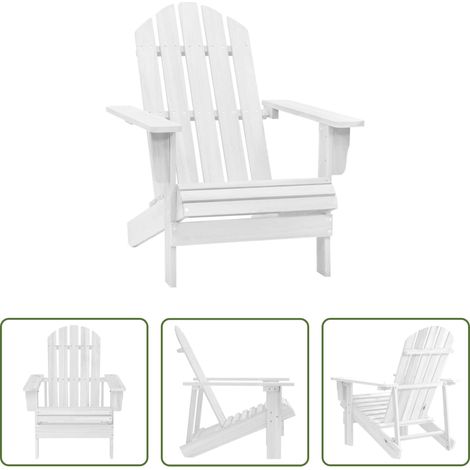 Fauteuil en bois - Chaise de jardin bois blanc (1/5)