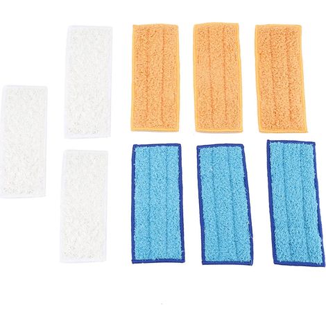 Replacement Microfiber Mop Heads, 9 Pieces, Reusable Washable Mop Pads, Flat Replacement Heads for Floor Cleaning and Scrubbing (1/5)