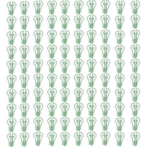 100Pcs Agrafes Spéciales Ampoule Mignon Bureau Métal Fournitures pour Notes Vert (1/5)