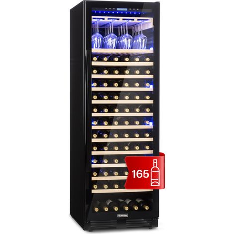Klarstein Weinkühlschrank, 1 Zonen Getränkekühlschrank, 433L Einbau-Weinschrank Schmal, Wein-Kühlschrank mit Glastür, Indoor/Outdoor Flaschenkühlschrank, Wine Fridge 5-20°C, 165 Flaschen (1/5)