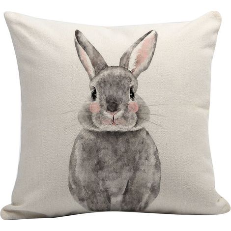 Housse de coussin décorative à motif lapin de Pâques pour canapé, housse de coussin n° 1 (1/2)