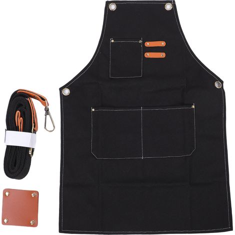 Tablier à outils en toile pour hommes, multi-poches robuste pour le travail du bois, le jardinage, barman avec sangle réglable (1/5)