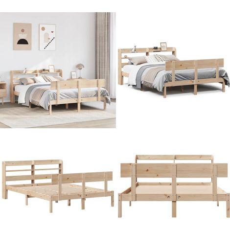 vidaXL Cadre de lit sans matelas 150x200 cm bois de pin massif (1/5)