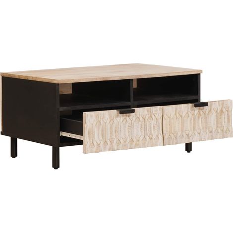 Maison Exclusive - Couchtisch mit Schubladen Weiß 80 x 54 x 40 cm (1/5)