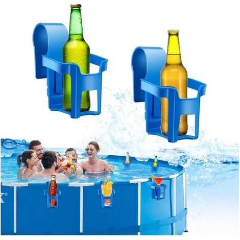 Porte-gobelet pour piscine - Accessoires de piscine - Amovible - 2 parties - Plastique durable - Bleu [YJD] (1/4)
