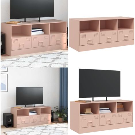 TV-Schrank Rosa 99x39x44 cm Stahl - TV-Schrank - Fernsehtisch - Rosa Möbel - Stahlregal - Wohnzimmer Dekoration - Home & Living (1/5)