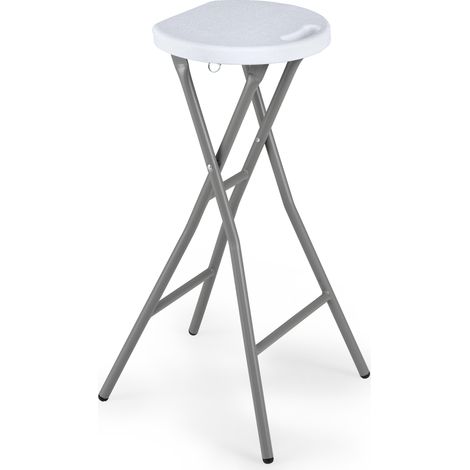 Tabouret de Bar Pliant avec Siège en HDPE, Hauteur 70 cm Tabouret Haut Pliable Portable avec Structure en Métal, Charge 150 kg(1 pcs) (1/5)