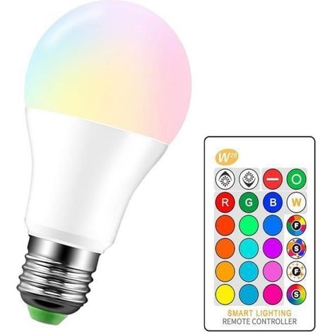Ampoule LED - E27 - 10 W - RGBW - Blanc Froid 5700 K - Rendu Des Couleurs 80 - Intérieur - 1 Pièce (1/4)