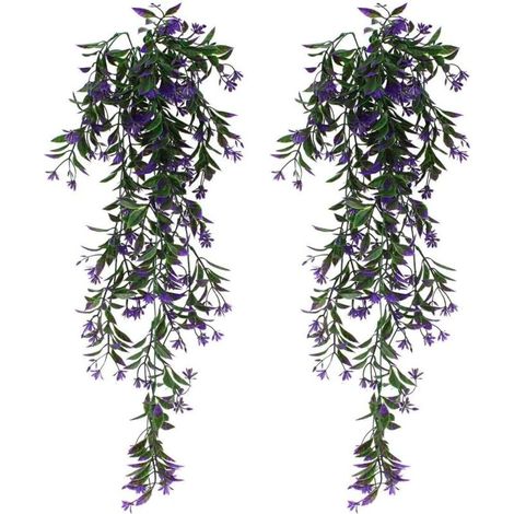 Lierre Artificiel Plantes suspension vertes artificielles pour Célébration Mariage Cuisine Jardin Bureau Décoration 2 Pcs Violet (1/5)