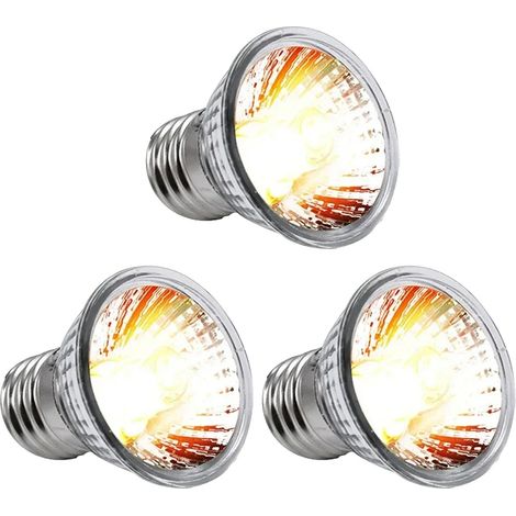 Lámpara calefactora para reptiles, luz UVB, bajo consumo, 50W (3 unidades) (1/2)
