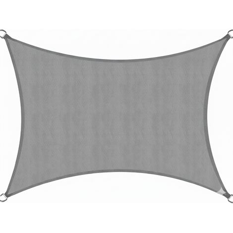 Sonnensegel rechteckig Wasserdicht 3x4m SolVision PS9, Grau