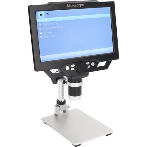 Digitales Mikroskop, 12 MP, 1600-fache Vergrößerung, 9-Zoll-HD-Bildschirm, LED-Beleuchtung, 100–240 V, EU-Stecker (1/5)