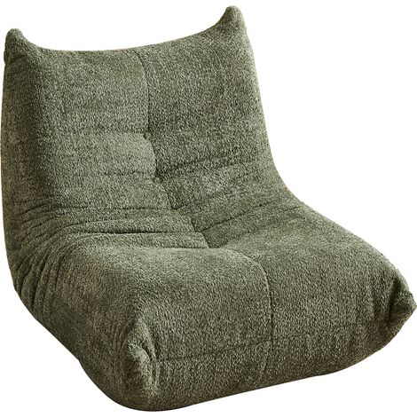 Canapé-chenille rembourré à coussin, fauteuil de sol sans accoudoir, chaise décorative pour salon, chambre, salle de jeux et bureau, modèle moelleux pour cheminée. (1/5)