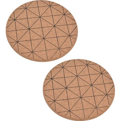 2 pièces Sous-verres en Liège Épais Style Rustique - Design Sécurisé et Pratique pour Cuisine Déco (1/5)