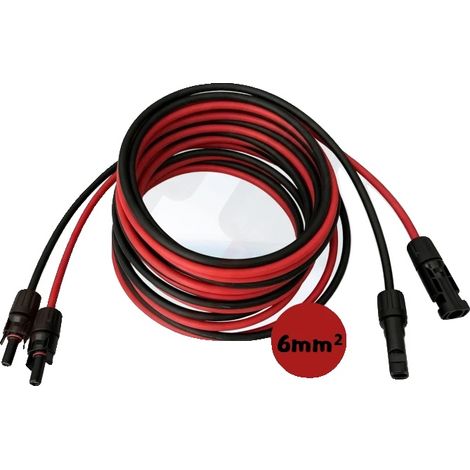 Cable de extensión solar, conectores preinstalados, aislamiento duradero, 5 m (1/2)