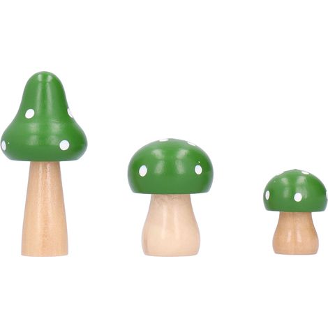3 Pièces Décorations de Bureau Champignon en Bois Créatif pour Maison et Bureau (1/5)