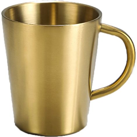 Gobelet en acier inoxydable - Gobelet en métal de 300 ml - Gobelet à double paroi - Doré (1/5)