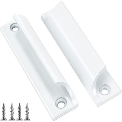 2 PièCe Poignee De Porte Exterieur- PoignéE Porte Coulissante, Invisible De Poignee De Meuble IntéRieure, Entraxe 90mm (blanc) (1/5)
